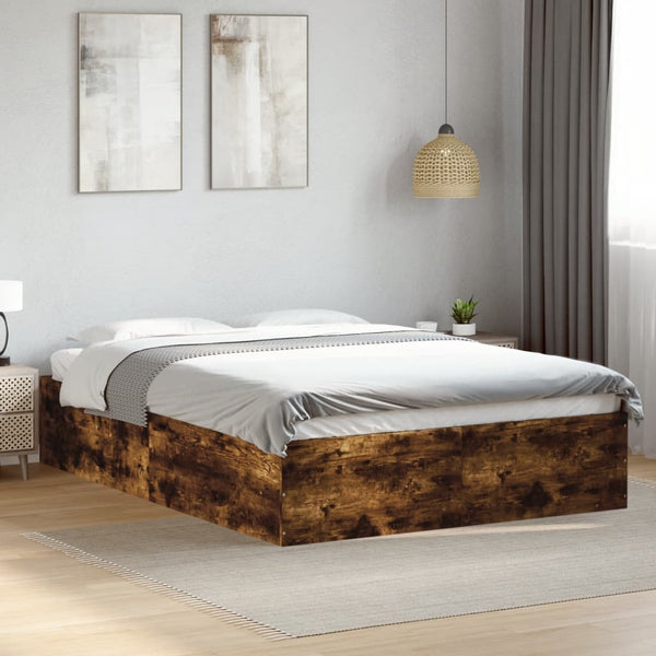 Bettgestell Hegedus 135x190cm aus Räuchereiche (Holz)