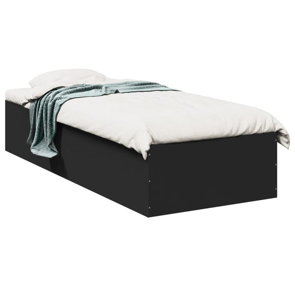 Schwarzes Holzbettgestell Hegedus 100x200cm