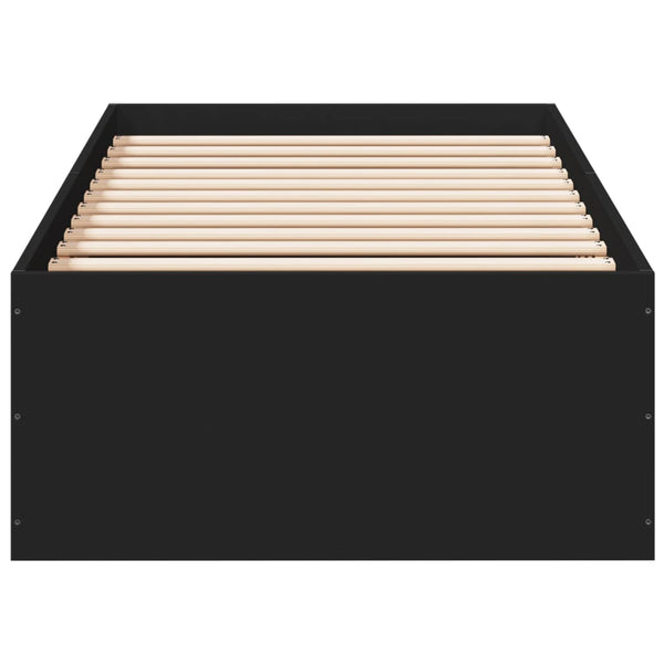 Schwarzes Holzbettgestell Hegedus 100x200cm