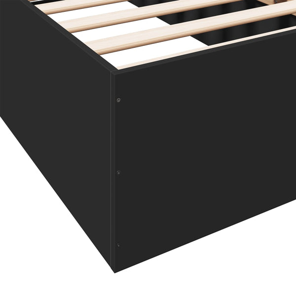 Schwarzes Holzbettgestell Hegedus 100x200cm