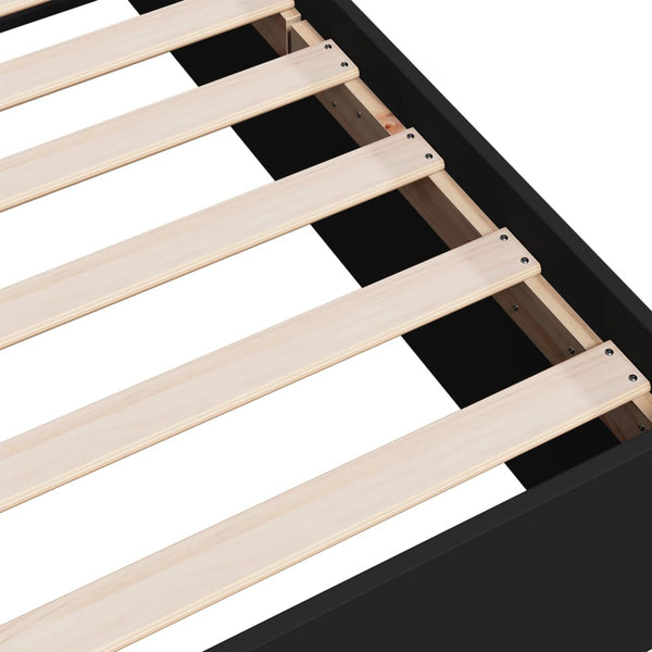 Schwarzes Holzbettgestell Hegedus 100x200cm