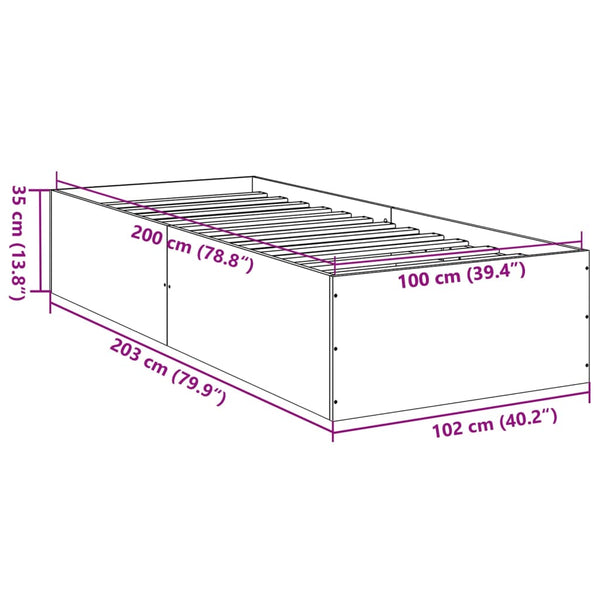 Schwarzes Holzbettgestell Hegedus 100x200cm