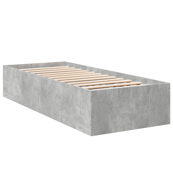 Bettgestell Hegedus 100x200cm (Holz, betongrau)