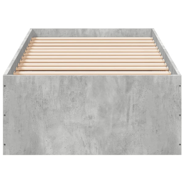 Bettgestell Hegedus 100x200cm (Holz, betongrau)