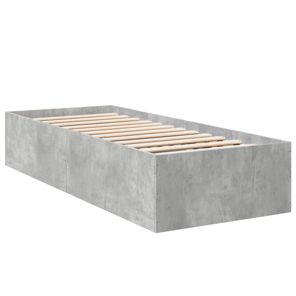 Bettgestell Hegedus 100x200cm (Holz, betongrau)