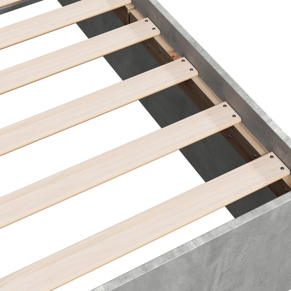 Bettgestell Hegedus 100x200cm (Holz, betongrau)