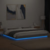 Graues Bettgestell Dmitru 180x200cm (mit LED-Beleuchtung, Sonoma, Holz)