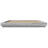 Graues Bettgestell Dmitru 180x200cm (mit LED-Beleuchtung, Sonoma, Holz)
