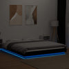 Schwarzes Bettgestell mit LED-Beleuchtung Dmitru 150x200cm (Holz)