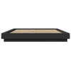 Schwarzes Bettgestell mit LED-Beleuchtung Dmitru 150x200cm (Holz)