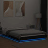 Schwarzes Bettgestell mit LED-Beleuchtung Dmitru 120x200cm (Holz)