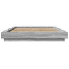 Graues Bettgestell Dmitru 120x200cm (mit LED-Beleuchtung, Sonoma, Holz)