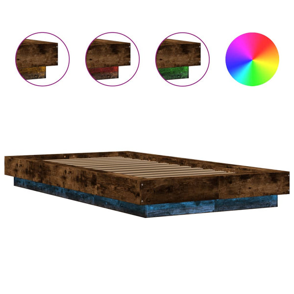 Bettgestell Savutammi Dmitru 100x200cm (mit LED-Beleuchtung, Holz)