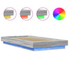Graues Bettgestell mit LED-Beleuchtung Dmitru 90x200cm (Holz)