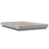 Graues Bettgestell mit LED-Beleuchtung Dmitru 140x190cm (Holz)