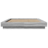 Graues Bettgestell mit LED-Beleuchtung Dmitru 140x190cm (Holz)