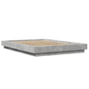 Betongrauer Bettrahmen mit LED-Beleuchtung Dmitru 135x190cm (Holz)