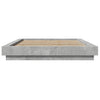 Betongrauer Bettrahmen mit LED-Beleuchtung Dmitru 135x190cm (Holz)