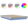 Graues Bettgestell Dmitru 120x190cm (mit LED-Beleuchtung, Sonoma, Holz)