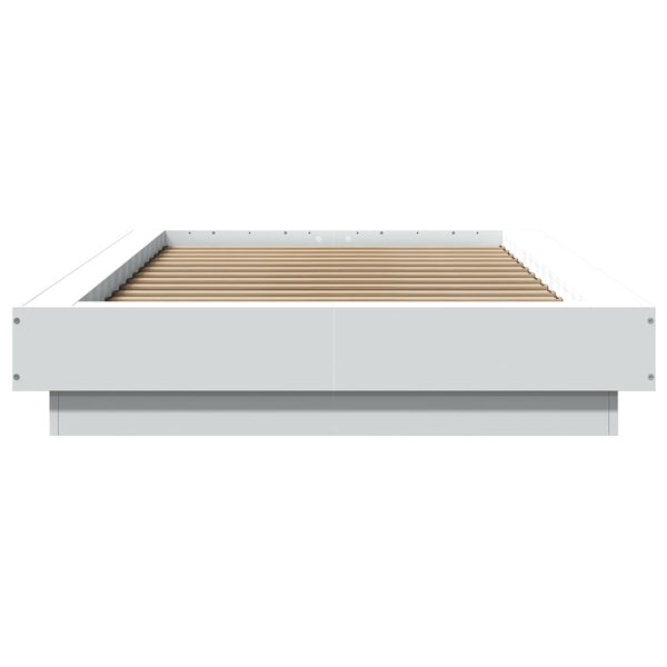Weißes Bettgestell mit LED-Beleuchtung Dmitru 90x190cm (Holz)
