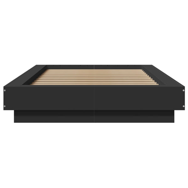Schwarzes Bettgestell mit LED-Beleuchtung Dmitru 90x190cm (Holz)