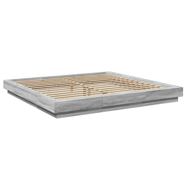 Graues Bettgestell Elmer 200x200cm (Holz)