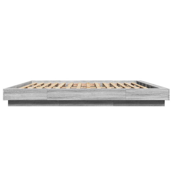 Graues Bettgestell Elmer 200x200cm (Holz)
