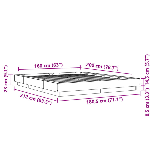 Weißes Bettgestell Elmer 160x200cm (Holz)