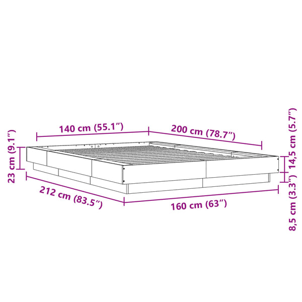 Bettgestell Elmer, weiß, 140x200 cm (Holz)