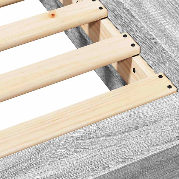 Bettgestell Elmer 100x200cm, Grau (Holz)