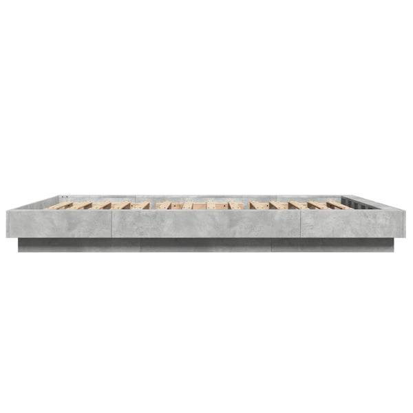 Betongrauer Bettrahmen Elmer 135x190cm (Holz)