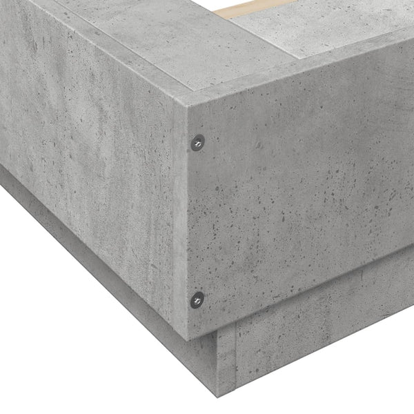 Betongrauer Bettrahmen Elmer 135x190cm (Holz)