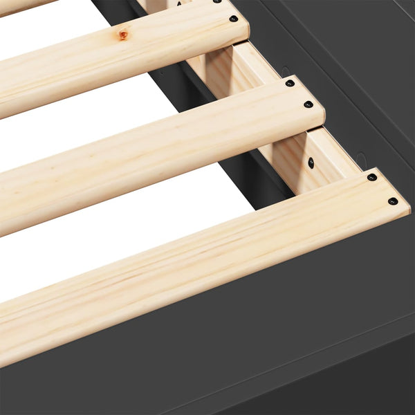 Bettgestell Elmer, schwarz, 120x190cm (Holz)