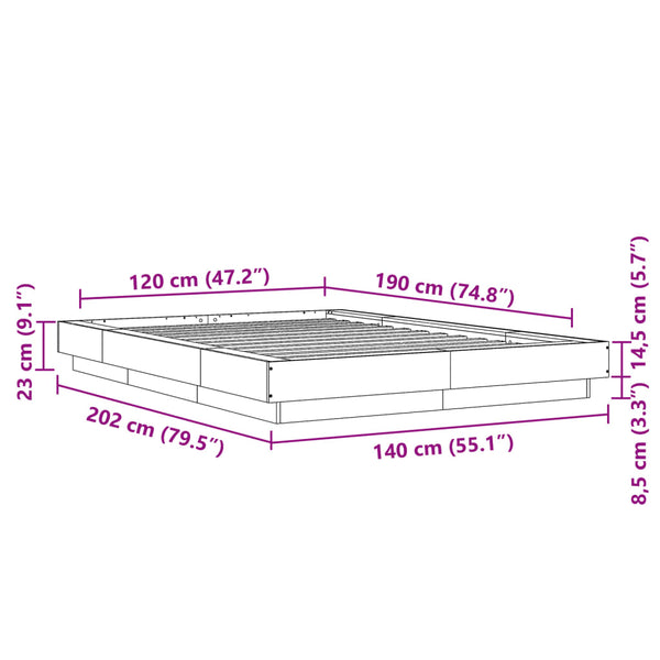 Bettgestell Elmer 120x190cm (Holz) Grau