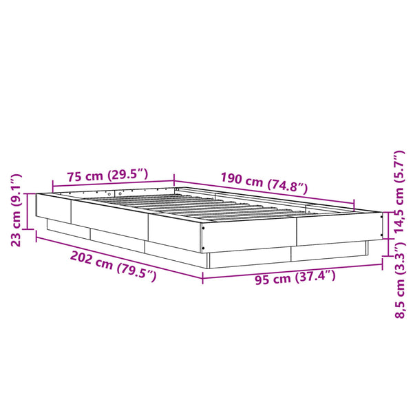Bettgestell Mooreiche Elmer 75x190cm (Holz)