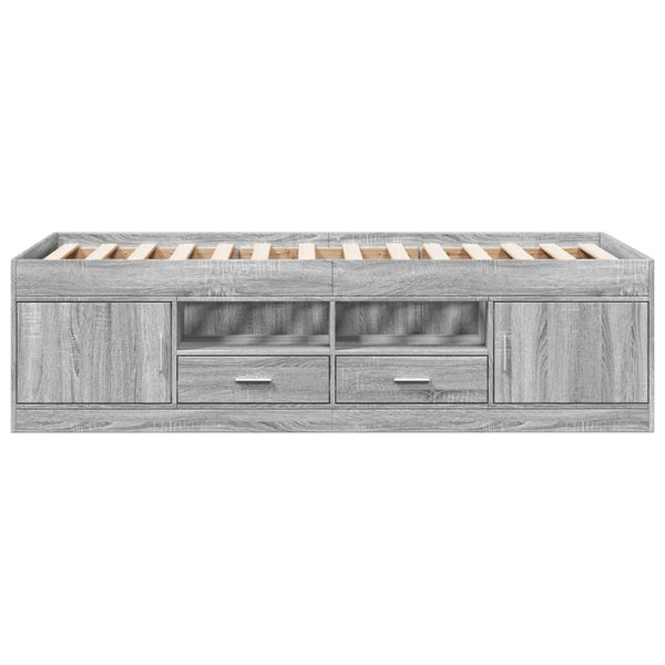 Graues Schlafsofa mit Schubladen Stanciulescu 75x190cm (Holz)