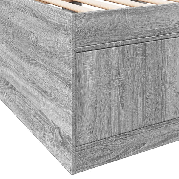 Graues Schlafsofa mit Schubladen Stanciulescu 75x190cm (Holz)