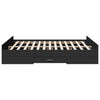 Schwarzes Bettgestell mit Schubladen Moning 150x200cm (Holz)