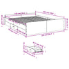 Schwarzes Bettgestell mit Schubladen Moning 150x200cm (Holz)