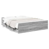 Graues Bettgestell mit Schubladen Moning 150x200cm (Holz)