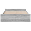Graues Bettgestell mit Schubladen Moning 150x200cm (Holz)