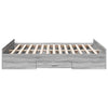 Graues Bettgestell mit Schubladen Moning 150x200cm (Holz)