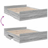 Graues Bettgestell mit Schubladen Moning 150x200cm (Holz)