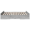 Graues Bettgestell mit Schubladen Moning 140x200cm (Holz)