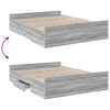 Graues Bettgestell mit Schubladen Moning 140x200cm (Holz)