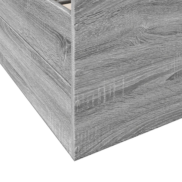 Graues Bettgestell mit Schubladen Moning 140x200cm (Holz)