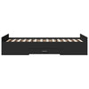Schwarzes Bettgestell mit Schubladen Moning 75x190cm (Holz)