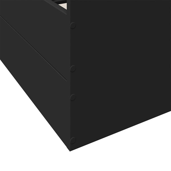 Schwarzes Bettgestell mit Schubladen Moning 75x190cm (Holz)