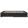 Schwarzes Bettgestell mit Schubladen Veligean 200x200cm (Holz)