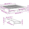 Schwarzes Bettgestell mit Schubladen Veligean 200x200cm (Holz)